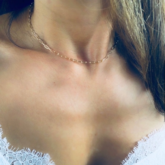 Gold Filled Chain Link Choker Necklace - Picture 5 of 8